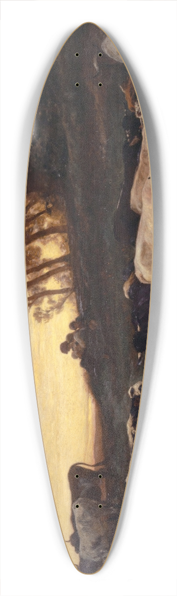 Johann Rudolf Koller - Cows at the Watering Place 39.3 inch art pintail longboard deck
