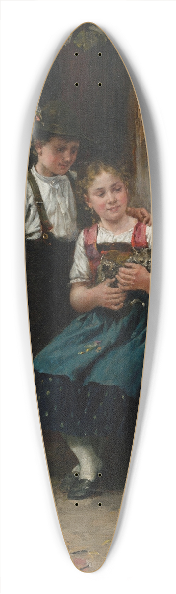 Johann Sperl - Geschwisterpaar mit Truthahn 39.3 inch art pintail longboard deck