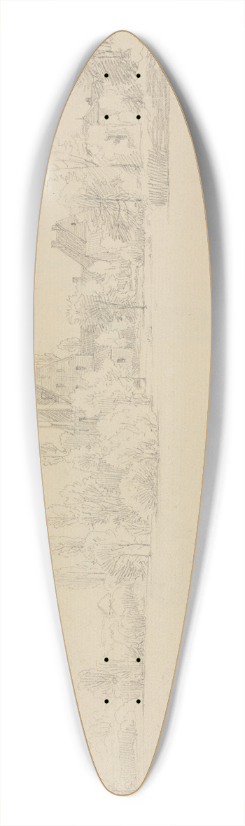 Johann Wilhelm Schirmer - Der Quadenhof in Gerresheim bei Dsseldorf 39.3 inch art pintail longboard deck