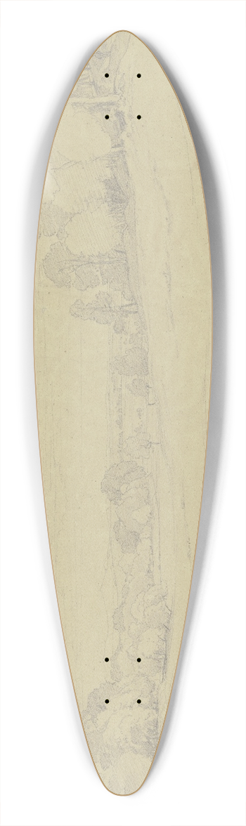Johann Wilhelm Schirmer - Meadow ground near Kronberg 39.3 inch art pintail longboard deck