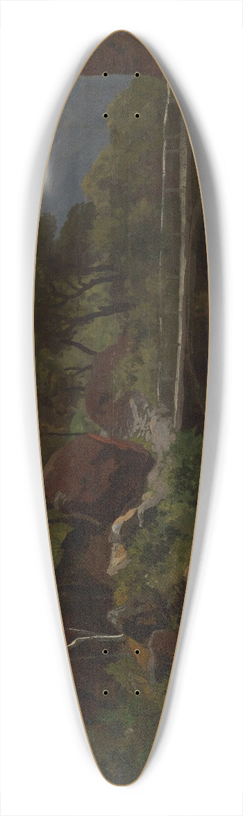 Johann Wilhelm Schirmer - Schweizer Gebirgsflu mit Steg 39.3 inch art pintail longboard deck