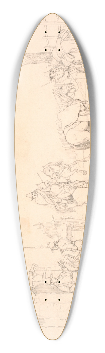Johan Thomas Lundbye - Campagnoler udenfor et osteri 39.3 inch art pintail longboard deck