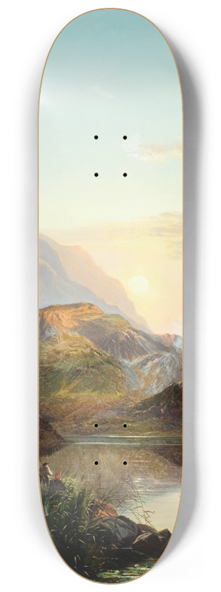 Charles Robert Leslie - Scottish Loch, Sunset 8.25 inch art skate deck