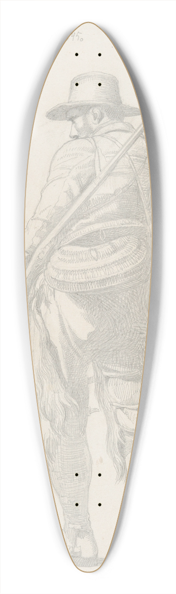 Johan Thomas Lundbye - Roman Hunter with his Dog, seen from the Back 39.3 inch art pintail longboard deck
