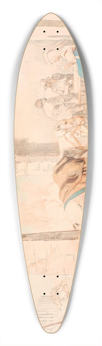 Johan Thomas Lundbye - Scene fra et osteri 39.3 inch art pintail longboard deck