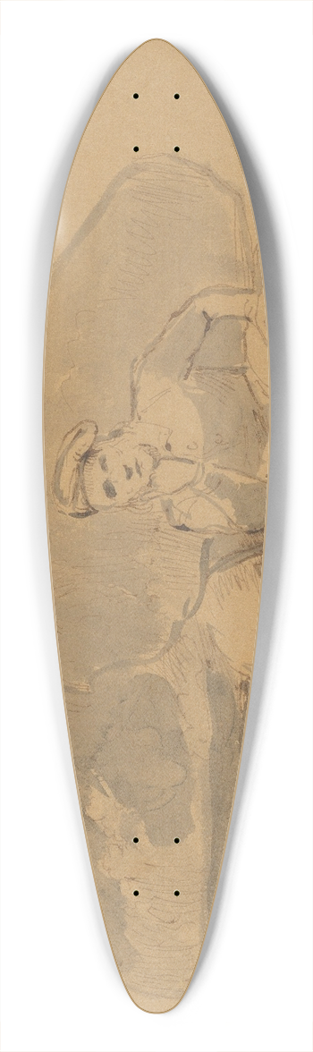 Johan Thomas Lundbye - The Artist, Seated in Front of a Dolmen 39.3 inch art pintail longboard deck