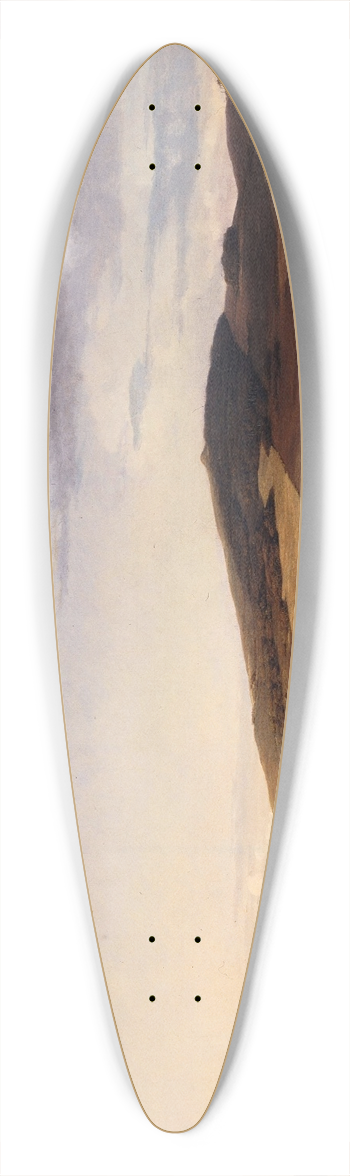 Johan Thomas Lundbye - Zealand Landscape. View from Bjerres Mark towards Vejrhj and Dragsholm Manor 39.3 inch art pintail longboard deck