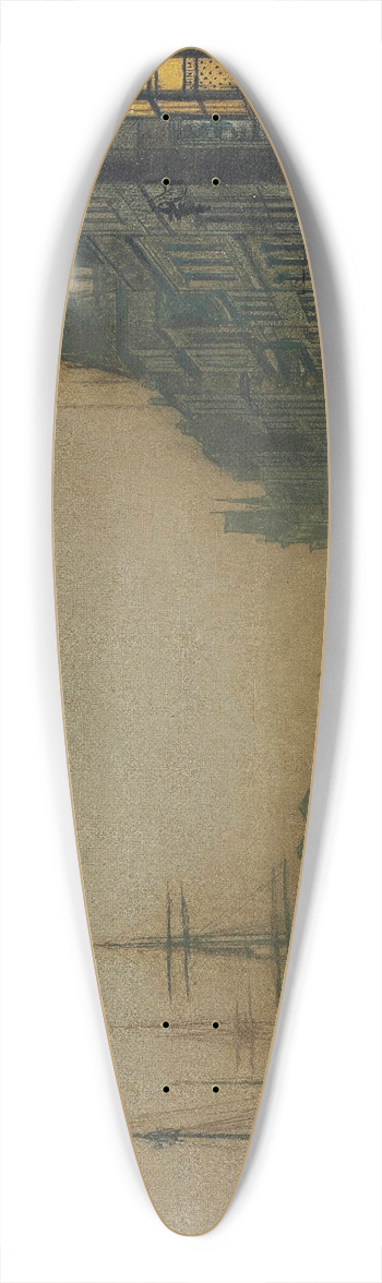 John Atkinson Grimshaw - Reekie, Glasgow 39.3 inch art pintail longboard deck