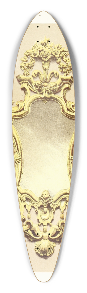 John Charles Robinson - Small Mirror Frame, in Carved and Gilded Wood. Venetian 39.3 inch art pintail longboard deck