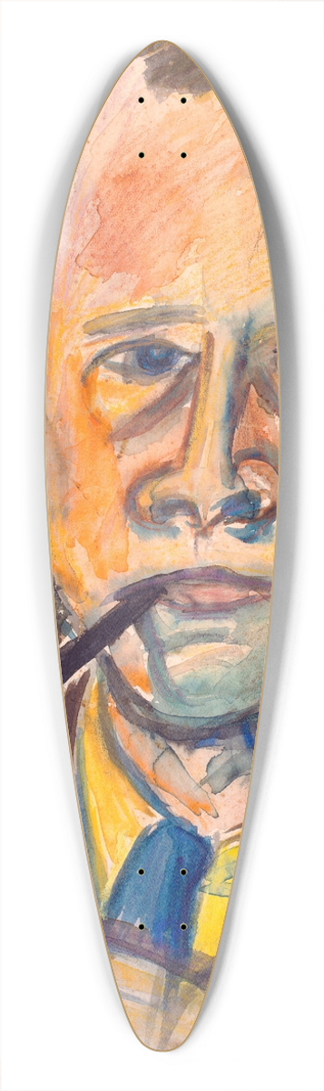 John Christensen - Selvportrt i lampelys 39.3 inch art pintail longboard deck