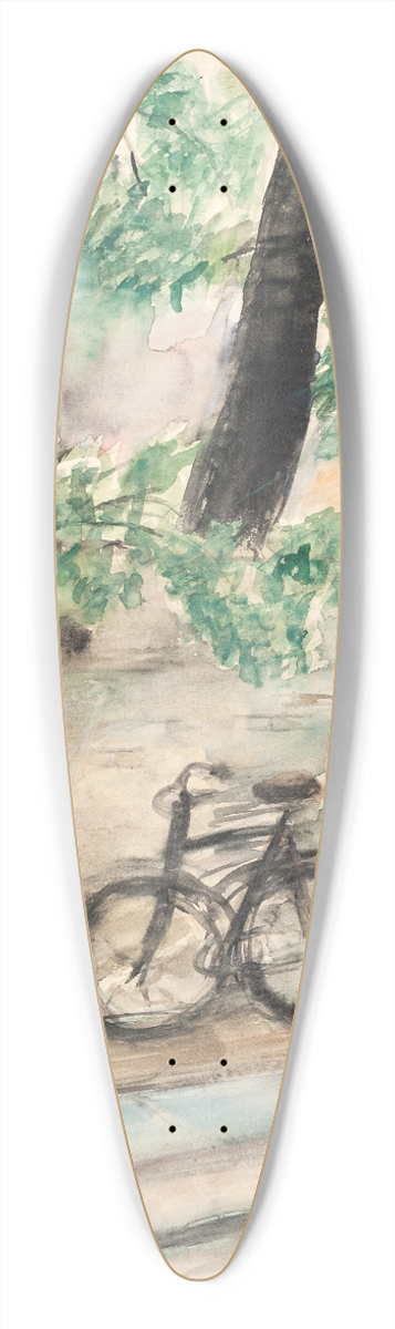John Christensen - Stille morgen ved muren 39.3 inch art pintail longboard deck