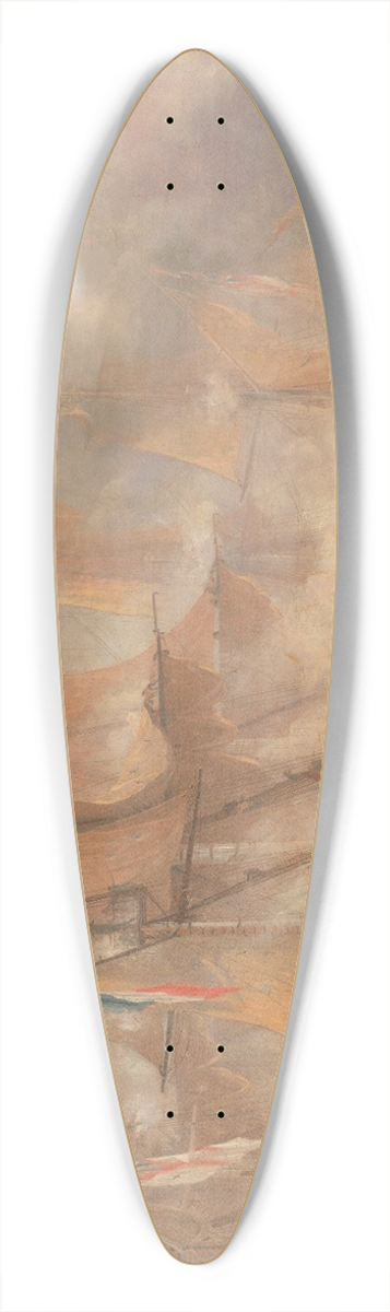 John Christian Schetky - The Battle of Trafalgar 39.3 inch art pintail longboard deck