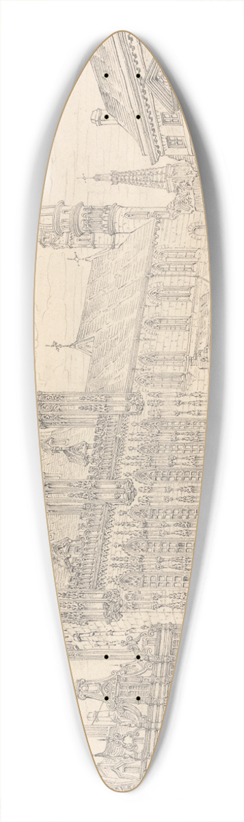 John Coney - Hotel de Ville, Bruges 39.3 inch art pintail longboard deck