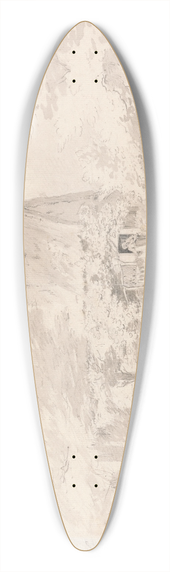 John Constable - Cottage among Trees 39.3 inch art pintail longboard deck