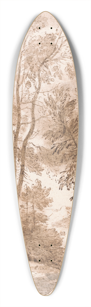 John Constable - Trees and Deer 39.3 inch art pintail longboard deck