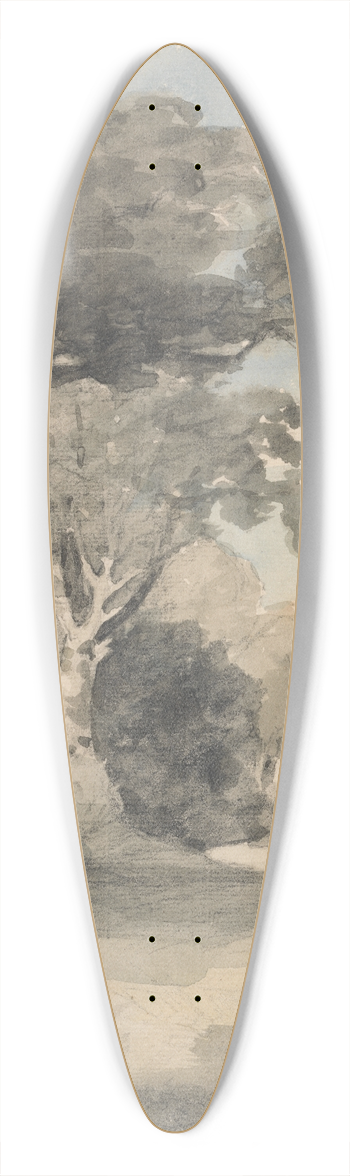 John Constable - Trees in a Meadow 39.3 inch art pintail longboard deck