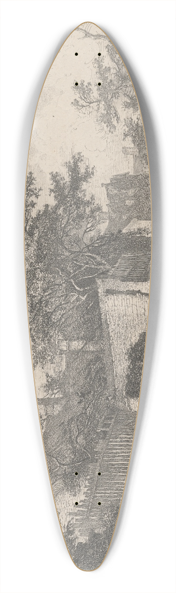 John Crome - Front of the New Mills 39.3 inch art pintail longboard deck
