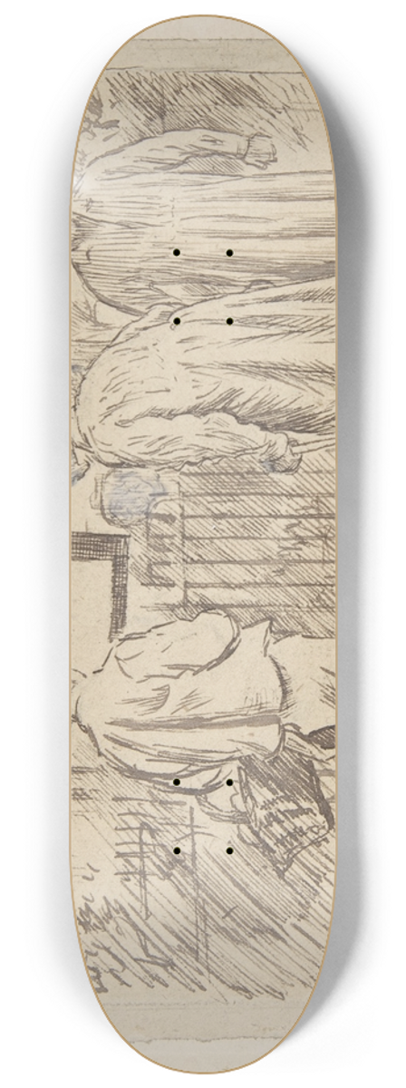 Charles Samuel Keene - A Wolf in Sheeps Clothing 8.25 inch art skate deck