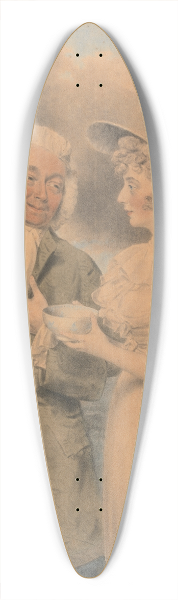 John Downman - John Edwin and Mrs. Mary Wells as Lingo and Cowslip in The Agreeable Surprise 39.3 inch art pintail longboard deck