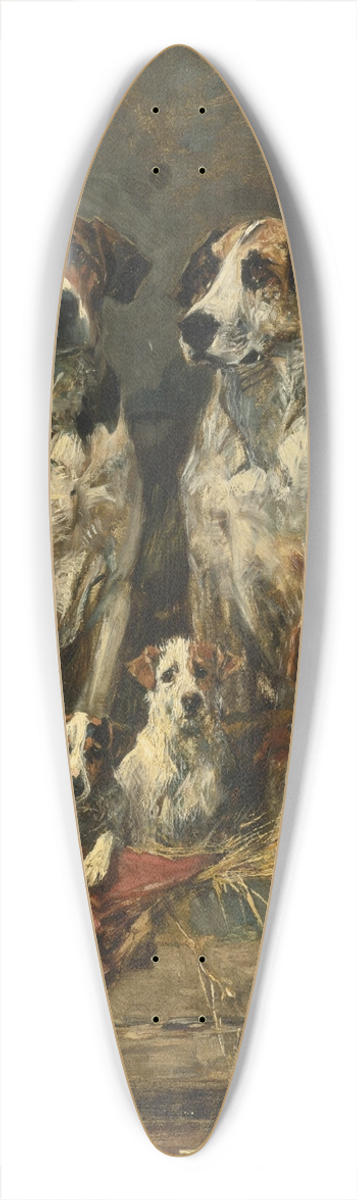 John Emms - Four Foxhounds and a Terrier 39.3 inch art pintail longboard deck