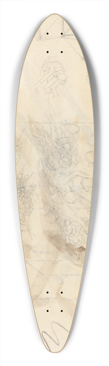 John Flaxman - Angels Descending to the Daughters of Men 39.3 inch art pintail longboard deck