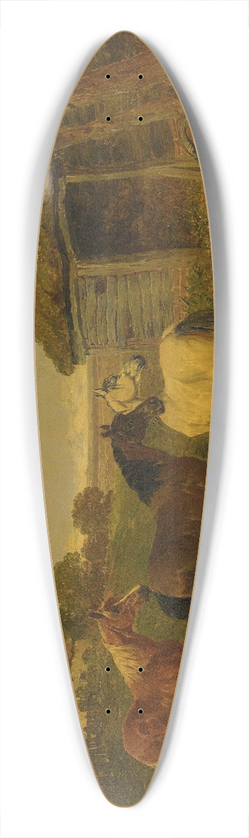 John Frederick Herring Jr. - A Farmyard 39.3 inch art pintail longboard deck