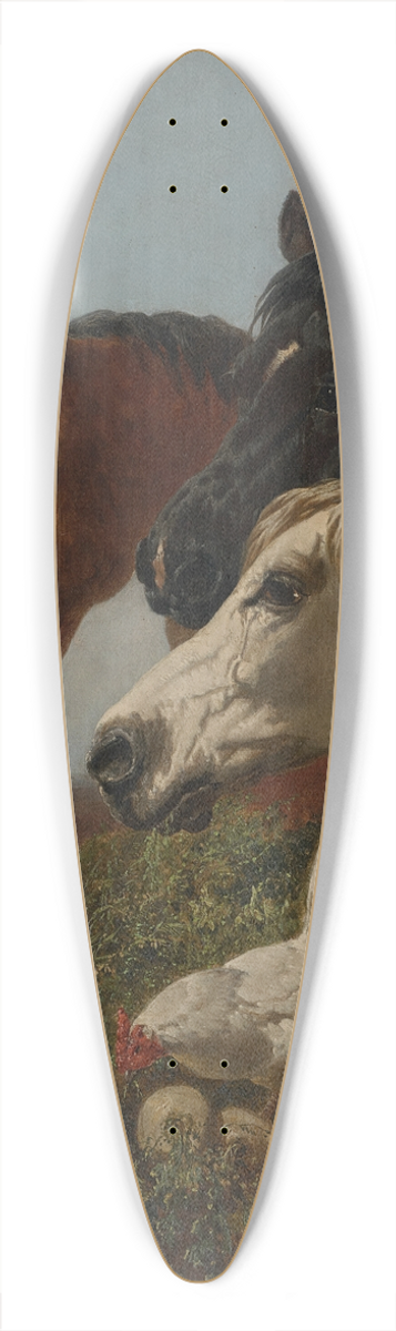 John Frederick Herring Jr. - Farmyard friends 39.3 inch art pintail longboard deck