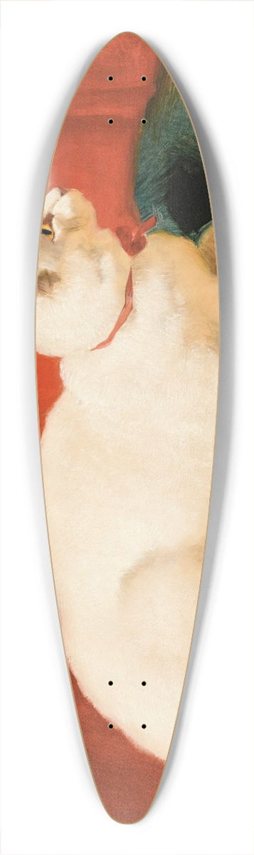 John Frederick Herring Snr. - A White Cat 39.3 inch art pintail longboard deck