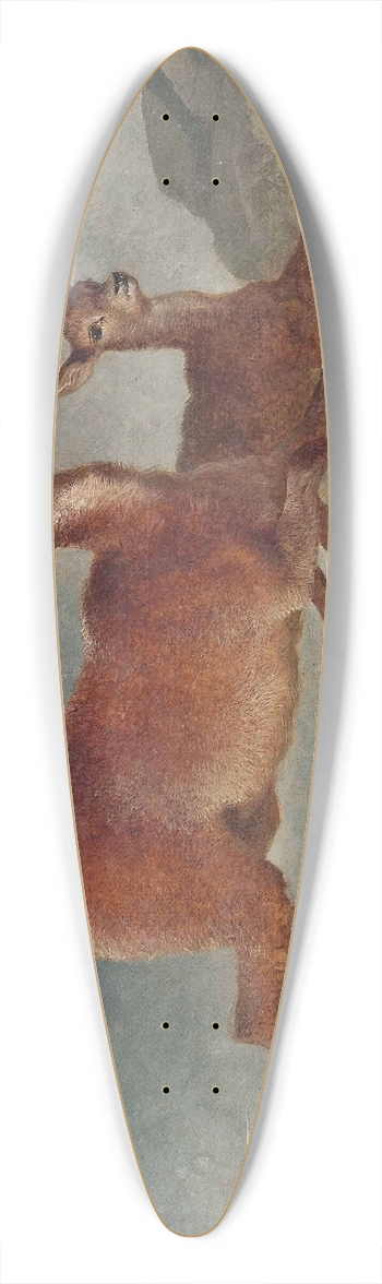 John Frederick Herring Snr. - Red hind and calf 39.3 inch art pintail longboard deck