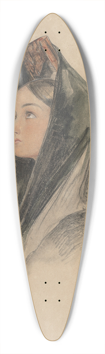 John Frederick Lewis - Harriet Fords maid 39.3 inch art pintail longboard deck