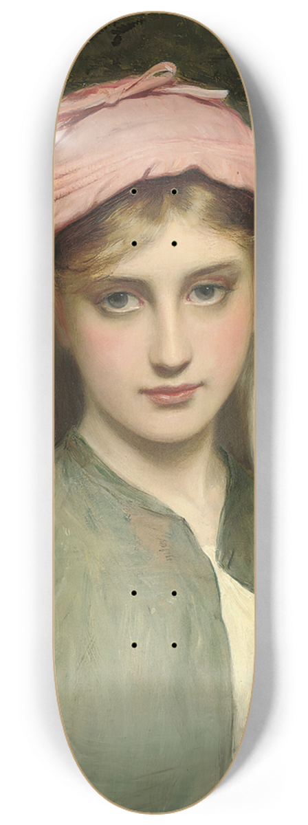 Charles Sillem Lidderdale - Portrait of a young girl in a forest 8.25 inch art skate deck