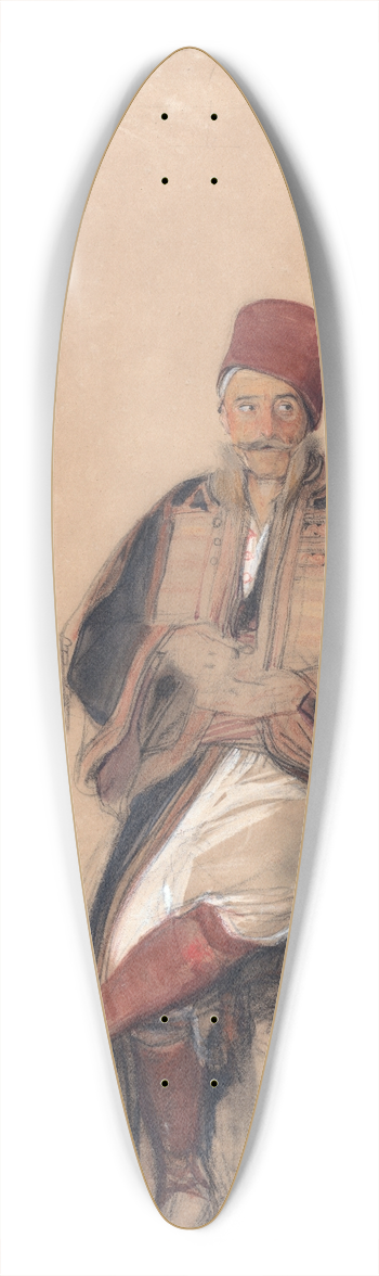 John Frederick Lewis - Seated Turk 39.3 inch art pintail longboard deck