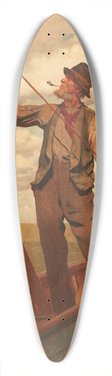 John George Brown - Hoisting the Sail 39.3 inch art pintail longboard deck