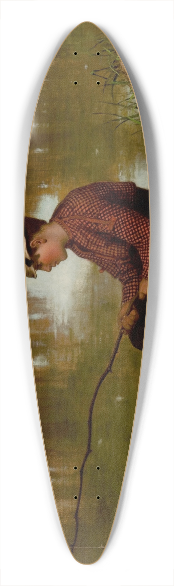 John George Brown - Waiting for a Bite, Central Park 39.3 inch art pintail longboard deck