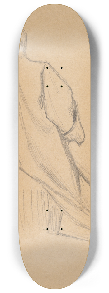 Charles Sprague Pearce - Study of a Figure from Behind 8.25 inch art skate deck