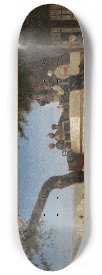 Charles Thodore Frre - Au Caf 8.25 inch art skate deck