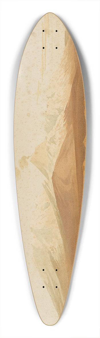 John Gully - Mts Ruapehu and Tongariro from Lake Taupo 39.3 inch art pintail longboard deck