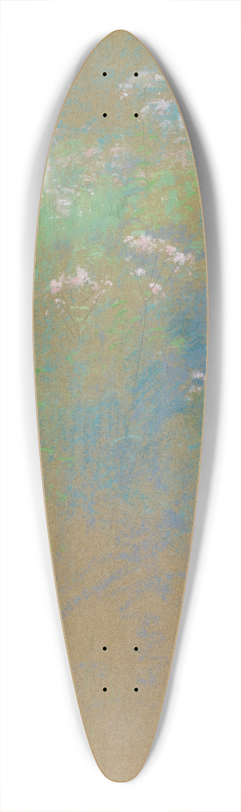 John Henry Twachtman - Flowers 39.3 inch art pintail longboard deck