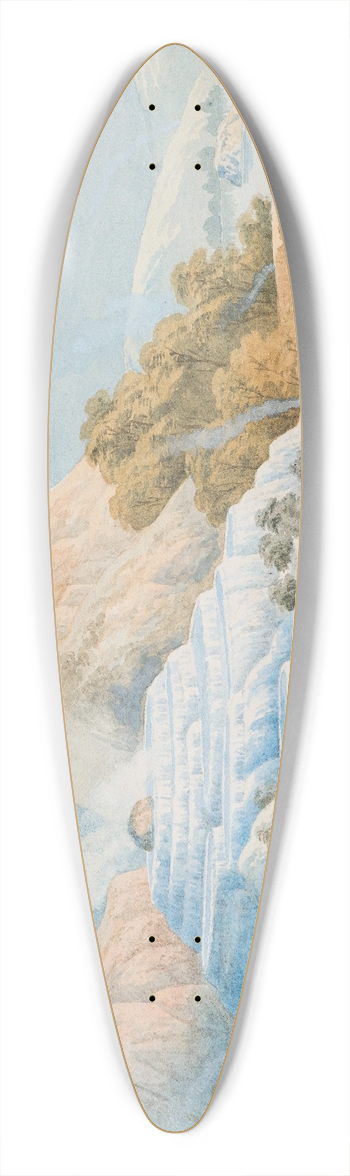 John Hoyte - The White Terraces 39.3 inch art pintail longboard deck