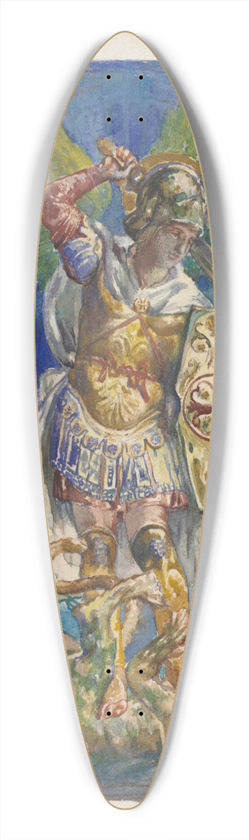 John La Farge - Design for Stained Glass 39.3 inch art pintail longboard deck