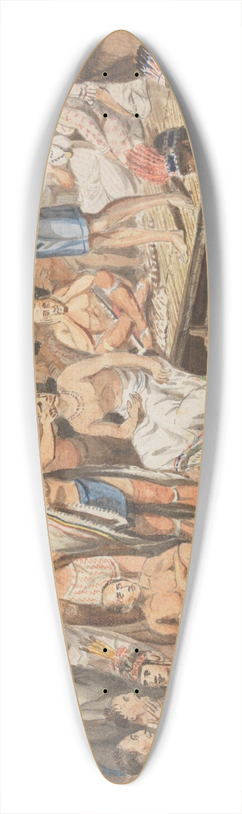 John Lewis Krimmel - Exhibition of Indian Tribal Ceremonies at the Olympic Theater, Philadelphia 39.3 inch art pintail longboard deck