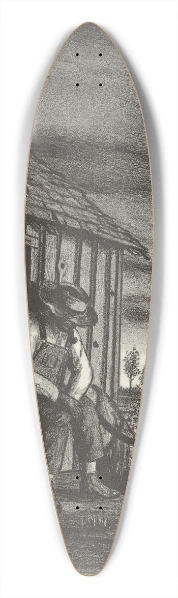 John MacWhirter - Sharecropper with Dog 39.3 inch art pintail longboard deck