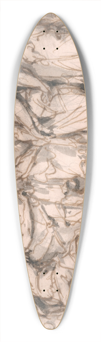 John Michael Rysbrack - Sketch for The Continence of Scipio 39.3 inch art pintail longboard deck