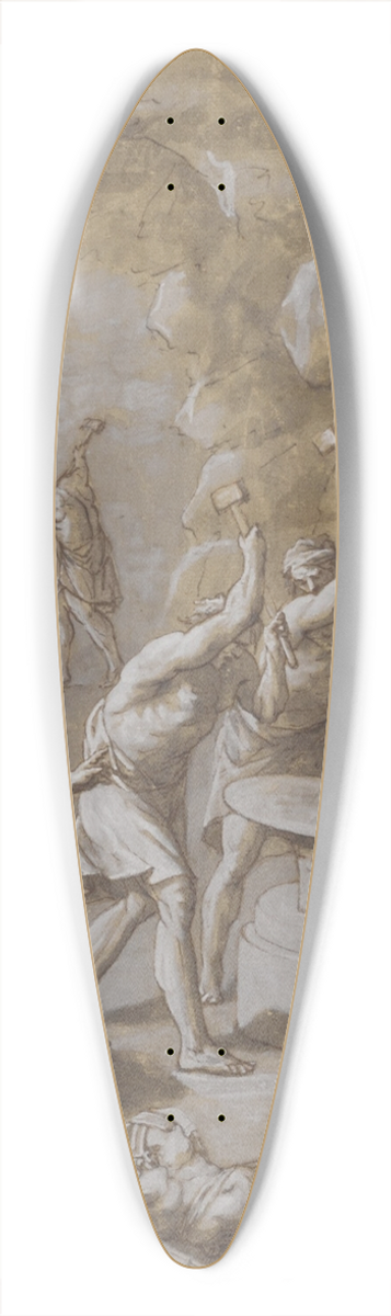 John Michael Rysbrack - The Forge of Vulcan 39.3 inch art pintail longboard deck