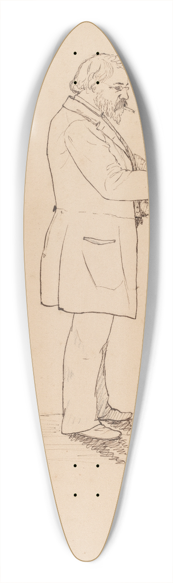 John Quincy Adams Ward - Sketching  Emanuel Leutze 39.3 inch art pintail longboard deck
