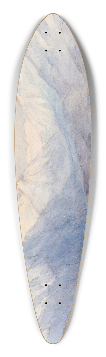 John Ruskin - MountainLandscape 39.3 inch art pintail longboard deck