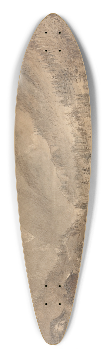 John Ruskin - Mountain Landscape, Macugnaga 39.3 inch art pintail longboard deck