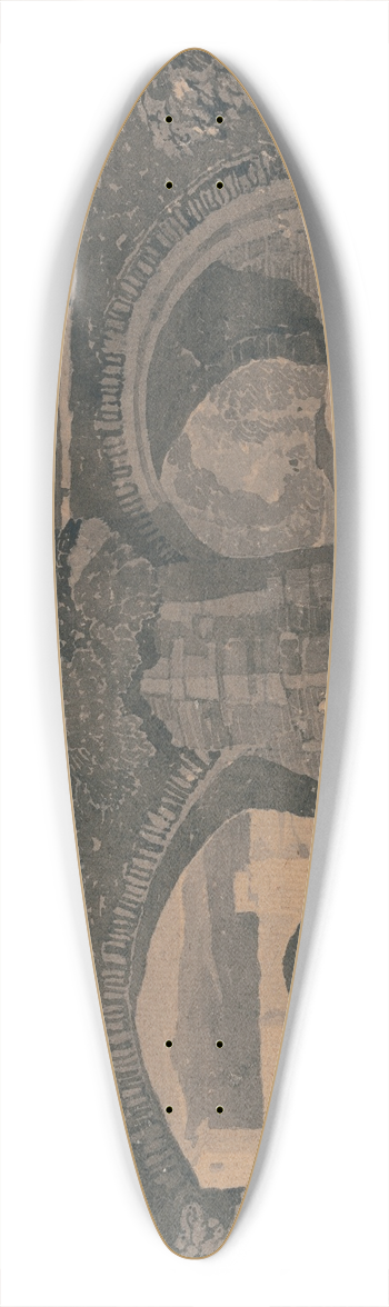 John Sell Cotman - Brecon Bridge 39.3 inch art pintail longboard deck