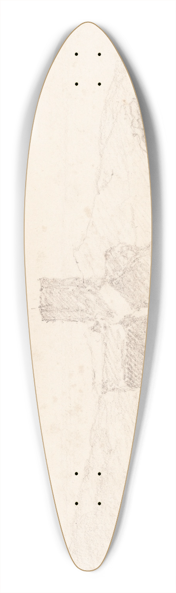 John Sell Cotman - Landscape with Church 39.3 inch art pintail longboard deck