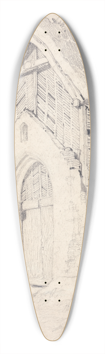 John Sell Cotman - Porch and Belfry of Thurgarton Church, Norfolk 39.3 inch art pintail longboard deck